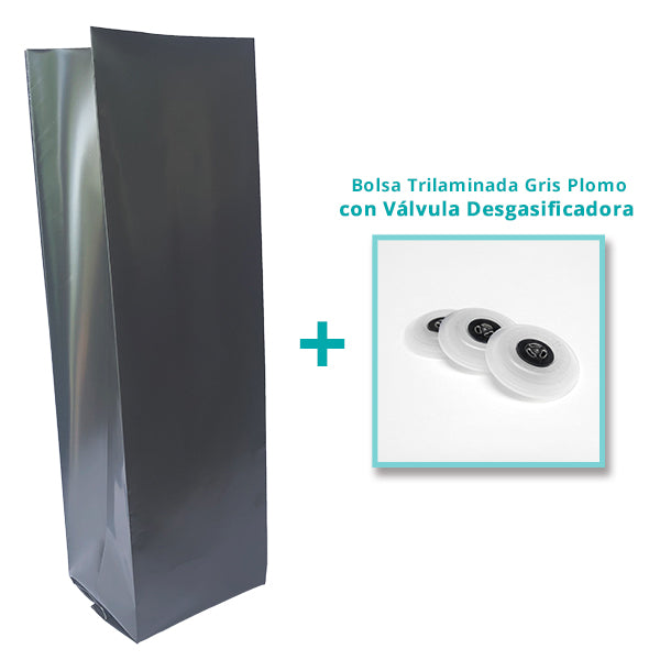Bolsa TRILAMINADA con fuelle y sello lateral (3 capas) (1 libra o 454 gramos) - 50 Unidades