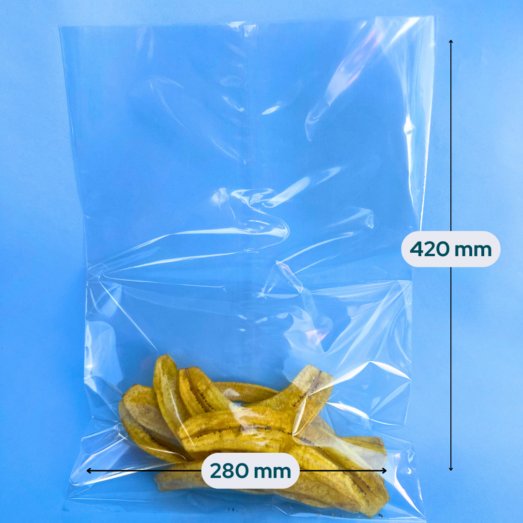 Bolsa tipo almohada TRANSPARENTE (38 onz) - Paquete de 100 Unidades