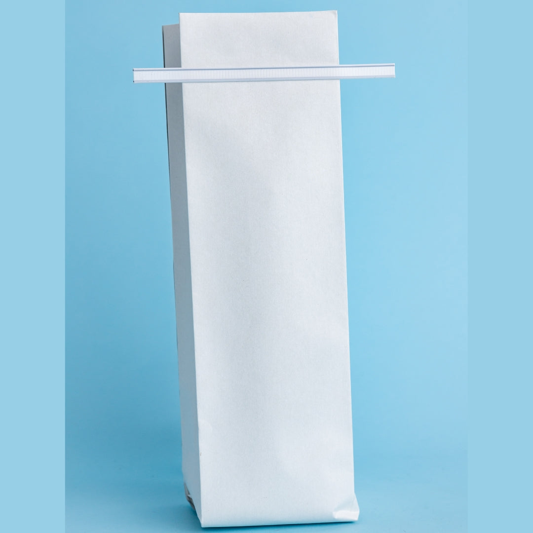 Bolsa Trilaminada KRAFT BLANQUEADO - Fuelle y Sello lateral (3 capas) - 1lb o 454g - 50 Unidades