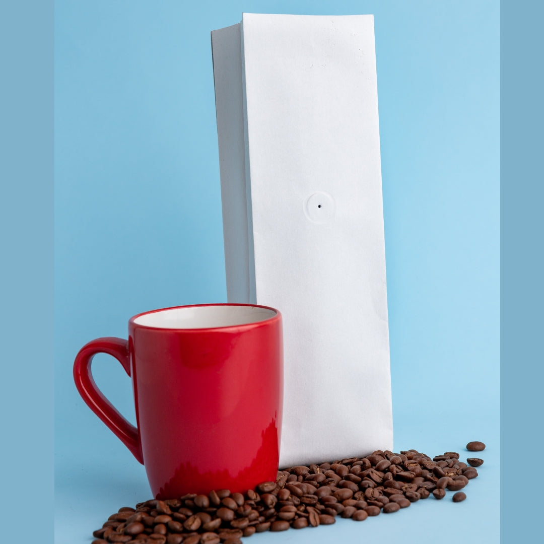 Bolsa Trilaminada KRAFT BLANQUEADO - Fuelle y Sello lateral (3 capas) - 1lb o 454g - 50 Unidades