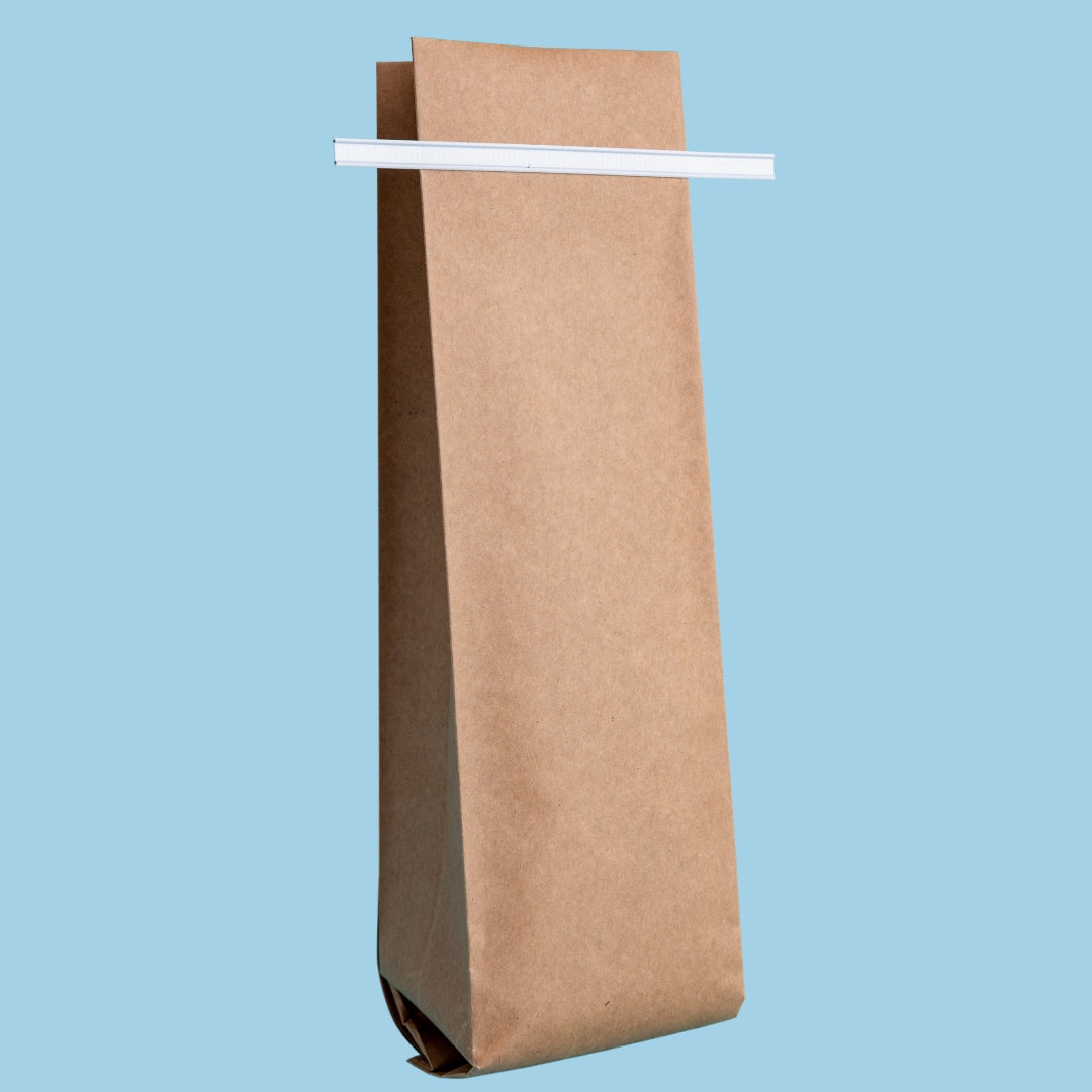 Bolsa trilaminada con acabado KRAFT, fuelle y sello lateral (3 capas) (1 libra o 454 gramos) - 50 Unidades