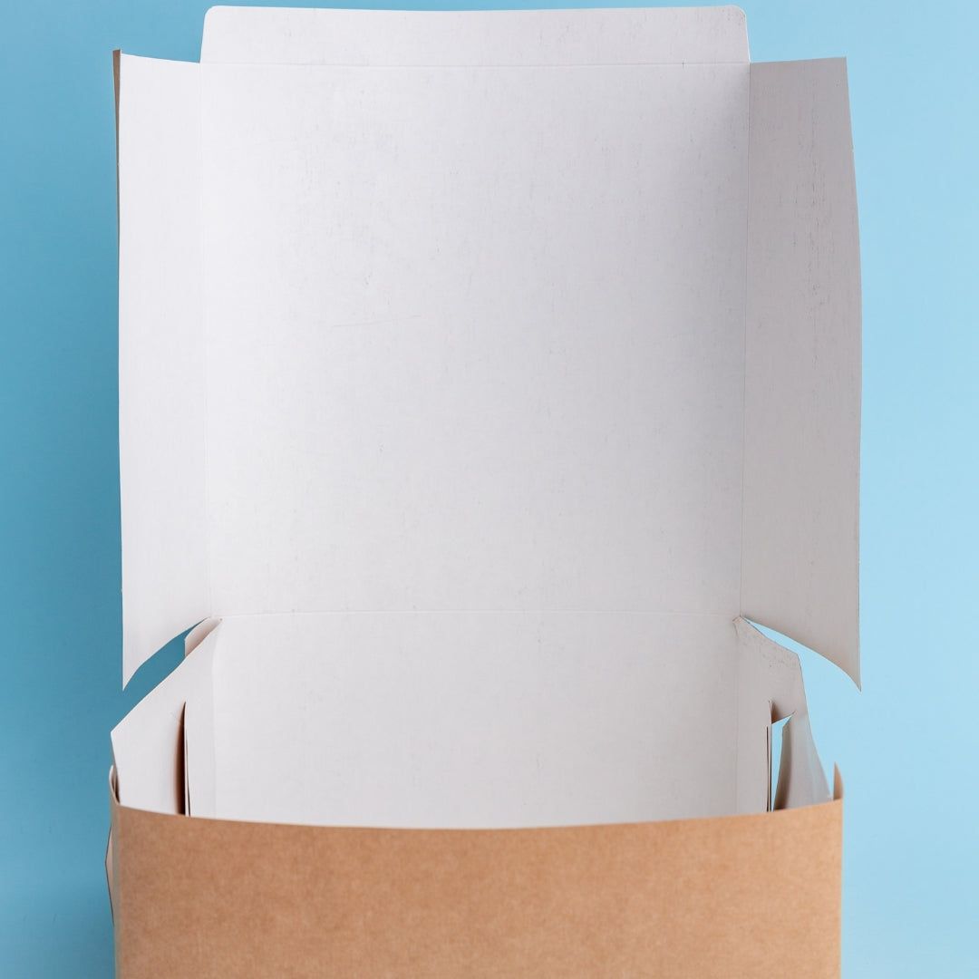 Caja para empaque de repostería con acabado KRAFT 10x10x5" - 50 Unidades
