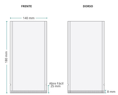 Bolsa para empaque al vacío TRANSPARENTE (2 capas) (1/2 libra o 227 gramos) - 100 Unidades