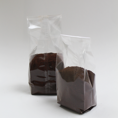 Bolsa TRANSPARENTE con fuelle y sello centrado (1 libra o 454 gramos) - 100 Unidades